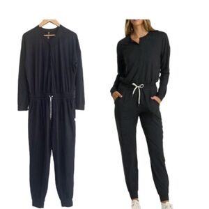 Vuori Lux Henley Jumpsuit size Large ink heather